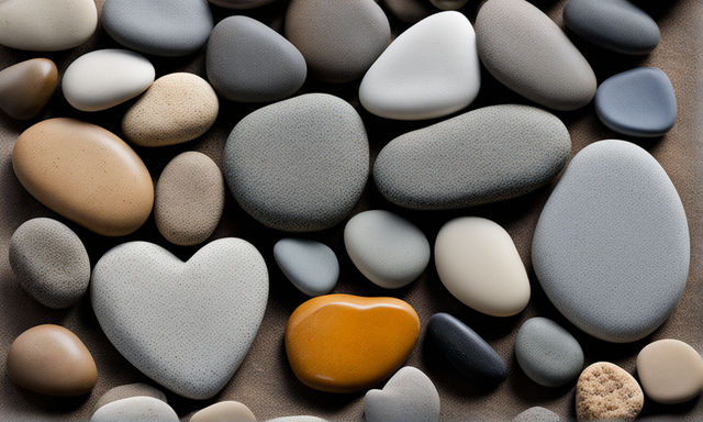 heart shaped beach stones formation