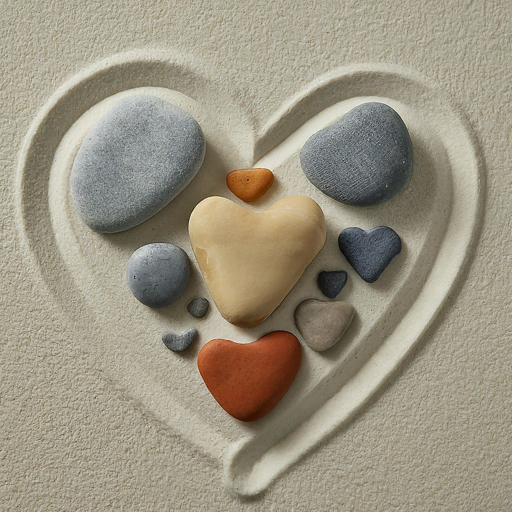 heart shaped stone meditation